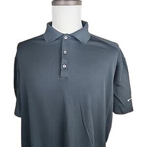 Nike Shirt Mens XXL Black Polo Short Sleeve Golf Active Dri Fi Standard